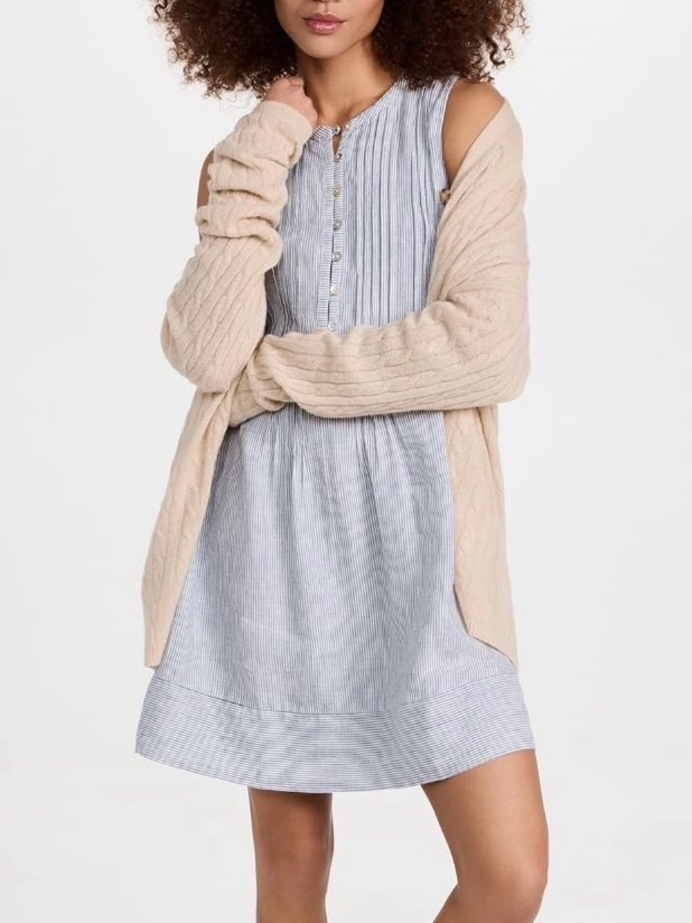 Faherty Isha Linen Striped Mini Dress